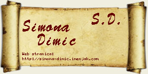 Simona Dimić vizit kartica